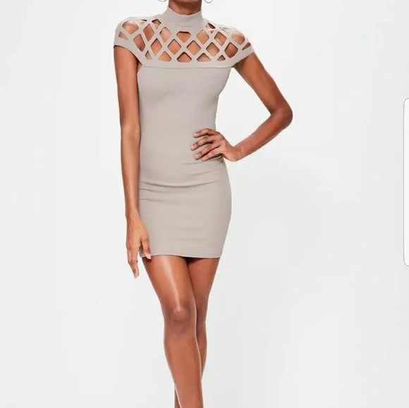 The Black Diamond Boutique | Dresses | Last 2 High Neck Cutout Bodycon Midi  Dress | Poshmark